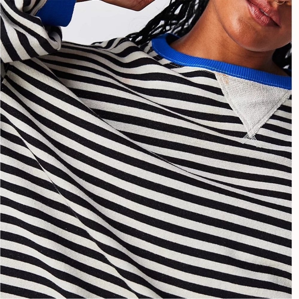 NWT We The Free by Free People Classic Striped Oversized Crewneck - Picture 4 of 5